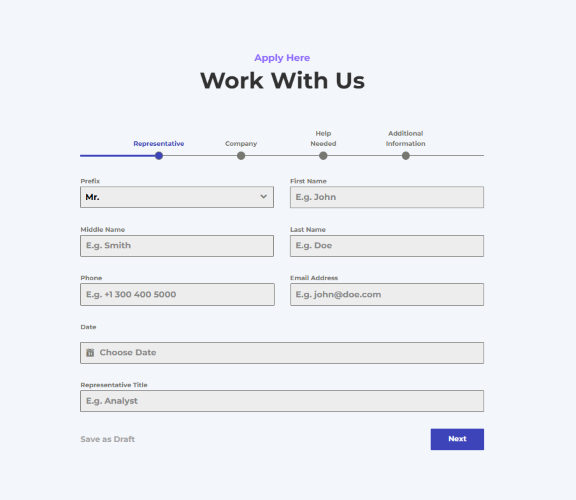 Work With Us Form